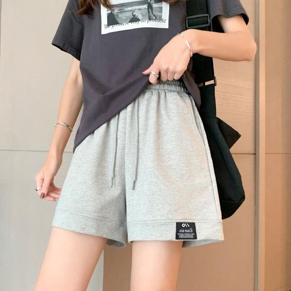 

women's shorts 2021 summer women casual simple trendy all-match high waist loose embroidery students wide-leg a-line, White;black