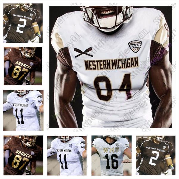 

western michigan wmu football jersey ncaa college jon wassink levante bellamy skyy moore giovanni ricci mixon jr. davis fayad jennings women, Black