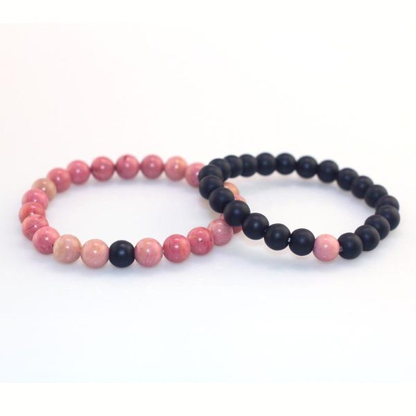 

charm bracelets bracelet jewelry couple boho chakra gifts natural pink wood grain stones beads strand yoga beaded energy meditation, Golden;silver