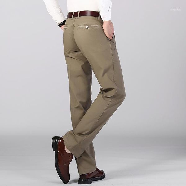 

men's pants summer thin style casual male father dress loose straight large size men high waist middle-aged tide, Black
