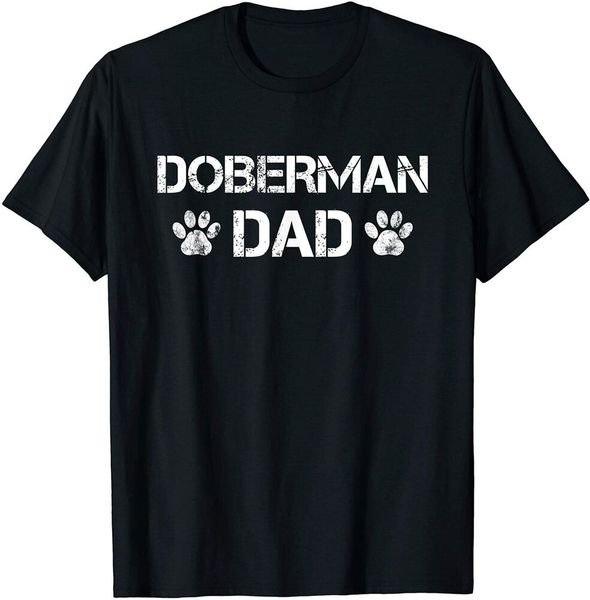 

mens doberman dad dog paw quote gift t-shirt size s-5xl, White;black