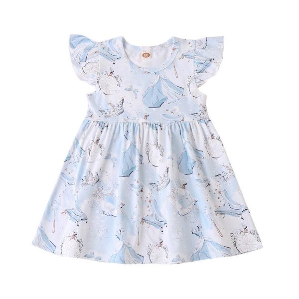 

girl's dresses 2021 girl princess dress cute print patternprincess summer sleeveless cotton knee-length toddler baby clothes, Red;yellow