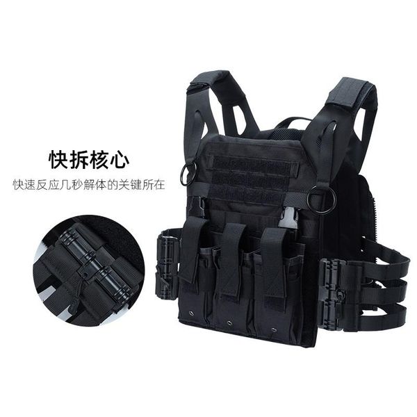 

hunting jackets outdoor training protection multi-functional tactical quick dismantling vest, Camo;black
