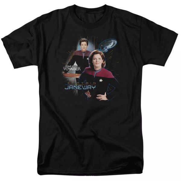 

star trek captain janeway tv show t-shirt sizes s-3x new, White;black