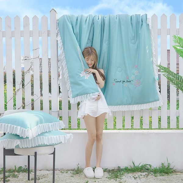 

comforters & sets summer princess style ice silk air conditioning quilt soft and comfortable breathable girl heart cool thin