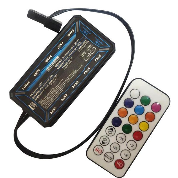 

fans & coolings mini computer fan controller led rgb abs 15m easy apply remote control practical anti reverse dc 12v durable home rf wireles