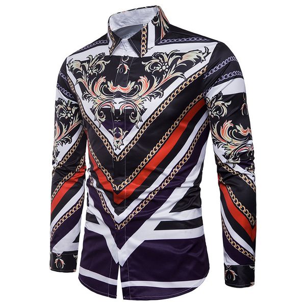 

men's shirts pring 2021 european ize 3d digital printing tyle long leeve c9021, White;black