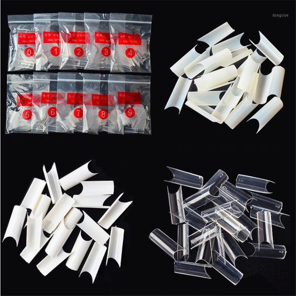 

500pcs nail art u-shape full cover french manicure false tips c shape fake nails artificial beauty decorations1, Red;gold
