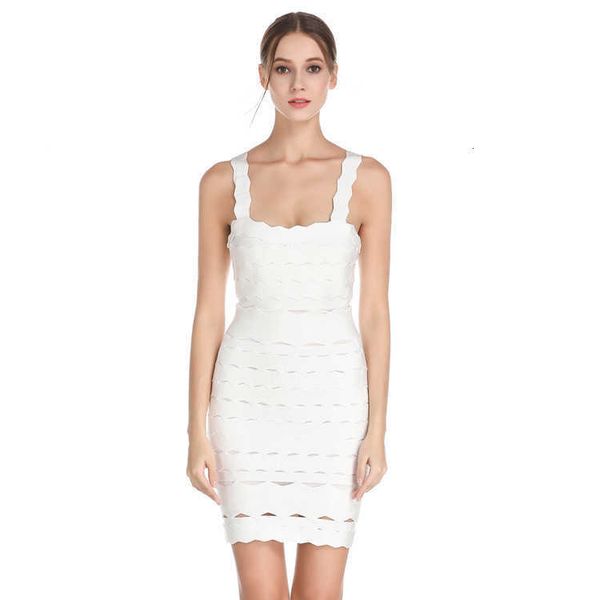 

luxury casual dresses hollowed out suspender bandage jacquard evening 2021 summer women's drs net red, Black;gray