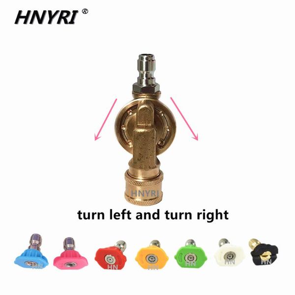 

4500psi 1/4 inch quick connecting copper fitting pivoting coupler for pressure washer cleaning machine with 7 spray nozzle water gun & snow