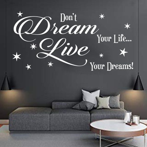

wall stickers ly designed home decor carved don't dream your life movable mural house quote character poster sz-046