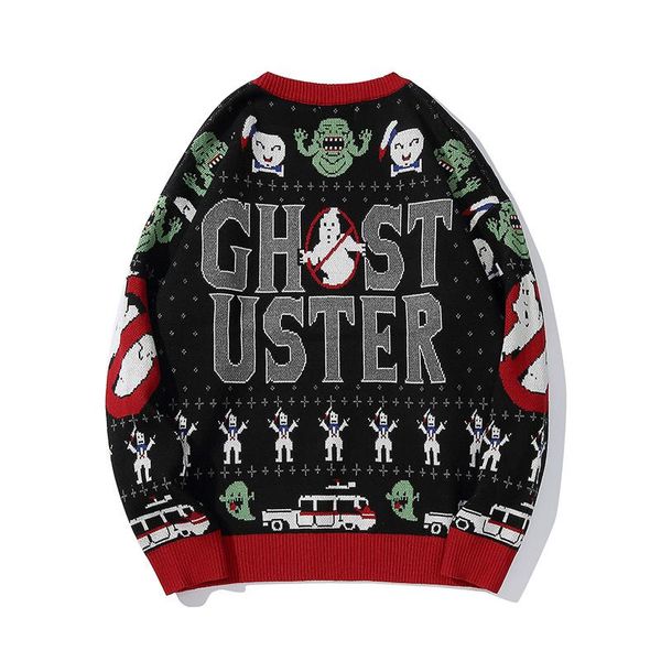 

men's sweaters pullovers autumn and winter couple sweater printing harajuku o-neck college style knitting women's, White;black