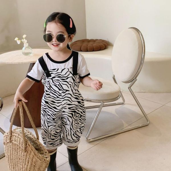 

stlye girls boys leopard overalls summer cotton fashion kids pants 1-6t cy785 jumpsuits, Blue