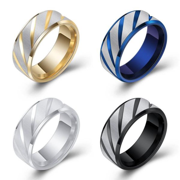 

wedding rings stainless steel fashion ring inner arc double oblique side batch flower twill jewelry good quality, Slivery;golden