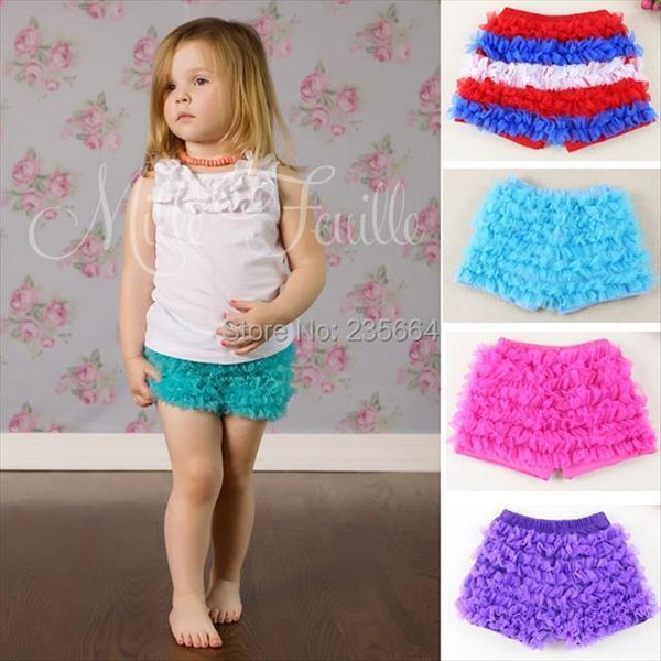 

arrival baby girls ruffle petti chiffon shorts infant short pants harem, Black