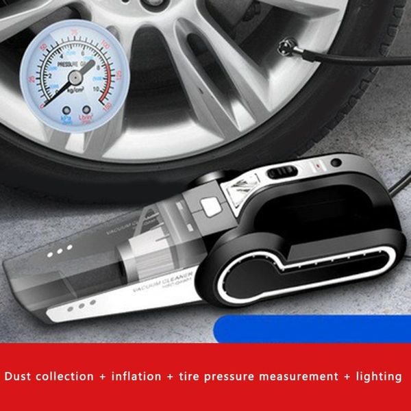 

vacuum cleaner 4 in 1 multi function portable car handheld pointer display dual use auto inflatable pump air compressor