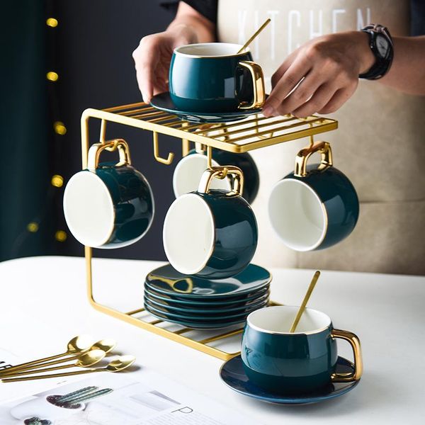 

cups & saucers coffee mug modern design porcelain cup and saucer ceramics simple european style light luxury espresso drinkware
