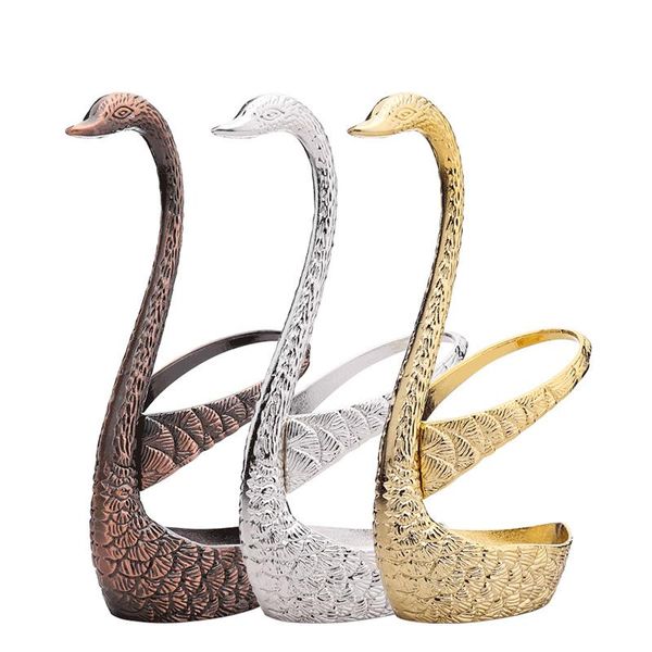 

dinnerware sets swan spoon base holder fruit forks set stainless steel salad dessert coffee cake tools tableware bar tool