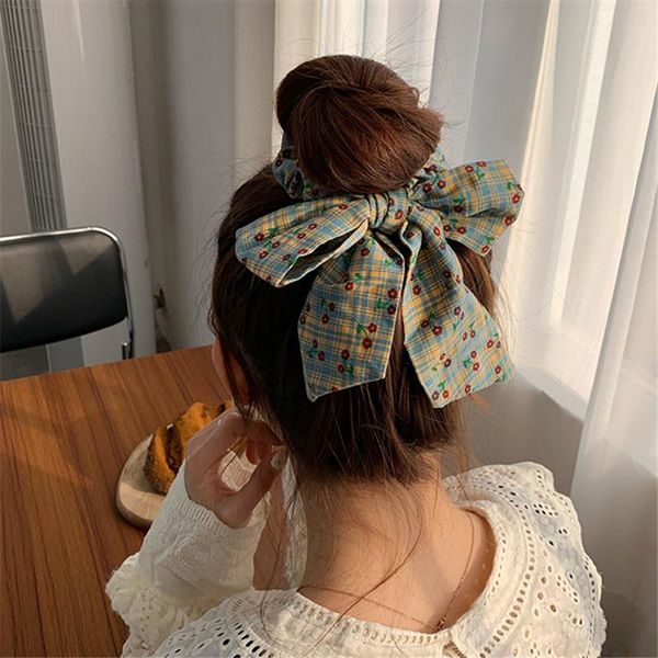 

hair clips & barrettes aomu spring retro sweet bands flower lattice bowknot ring elastic cloth rope for women girl accessories, Golden;silver