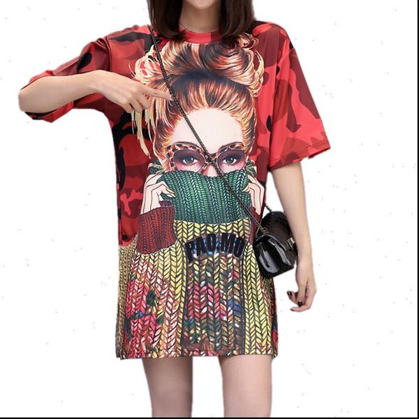 

fashion women dresses printing short sleeve loose dress vestidos femme good quality woman clothes, Black;gray