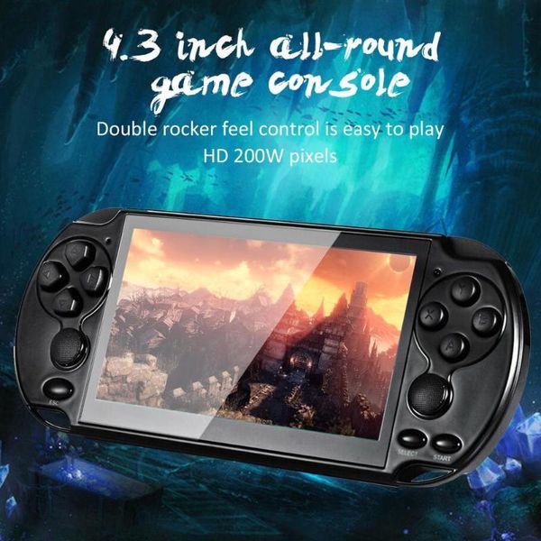 

handheld game console 4.3 inch 8g easy operation screen mp3 mp4 mp5 player hd x6 support for psp game,camera,video, portable players