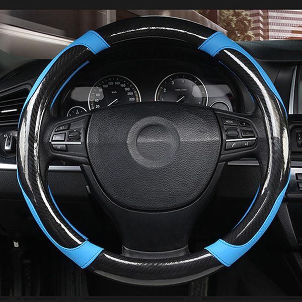 

steering wheel covers car shell skidproof korean version of color leather carbon fiber auto protector