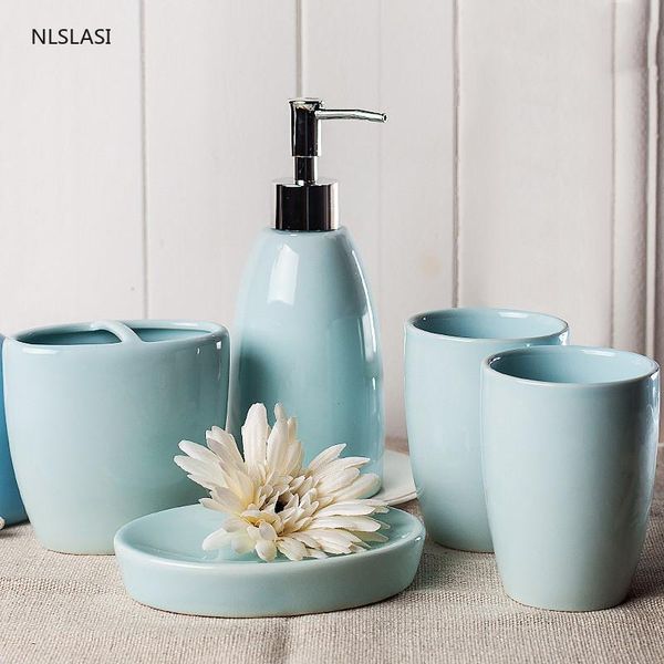 

liquid soap dispenser ceramic home bath toothbrush holder gargle cup bathroom accessories set dish accessory