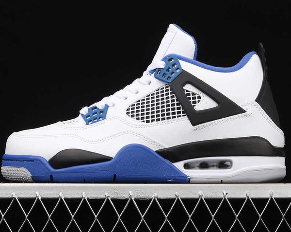 

motorsports jumpman 4 4s fashion shoe white blue mens womens basketball shoesgmh6
