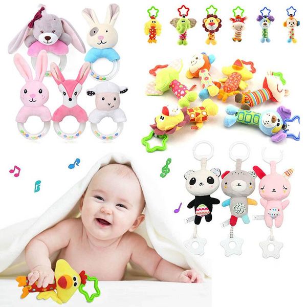 

decorative objects & figurines baby toy rattle hanging plush lovely cartoon animal bell born stroller 0-12 mouths toys