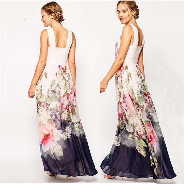 

women's tracksuits tracksuitssummer suspender floral women's long digital printed evening dress tx7h, Gray