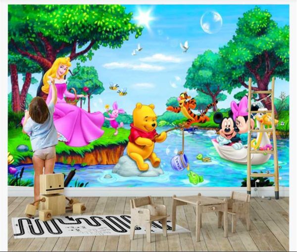 

wallpapers custom sticker wallpaper princess mural children's room background wall decoration poster