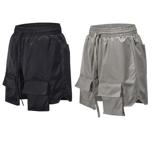 

fashionable shorts brand kanye high street style three dimensional cutting large pocket slit veet men's capris, White;black
