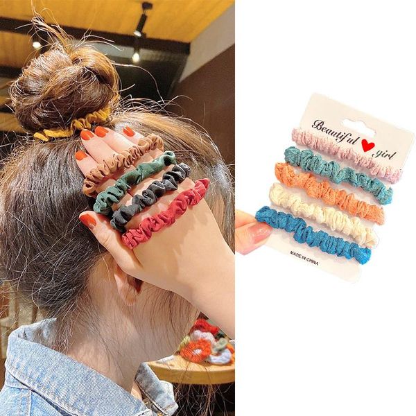 

hair accessories 5pcs woman fashion scrunchies rope girls ponytail holders rubber band elastic bands plaid headwear