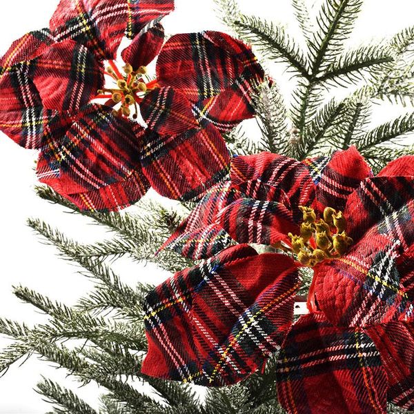 

christmas decorations decoration supplies 22cm red fabric flower tree circle