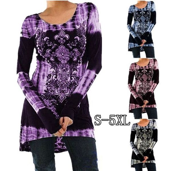 

round neck casual print long sleeve dress 4 colors 8, White;black
