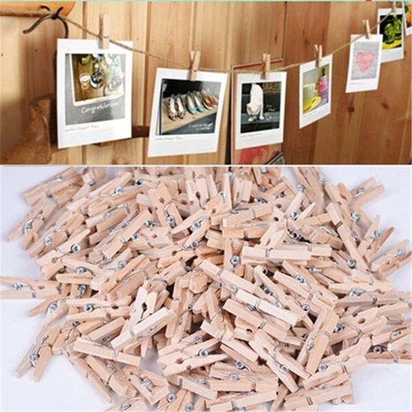 

clothing & wardrobe storage 10/20/50pcs natural mini spring wood clips clothes po paper peg pin clothespin craft party home decoration