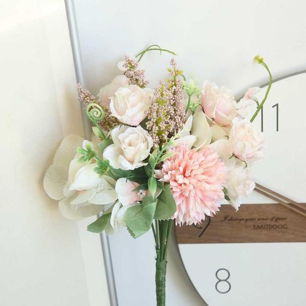 

artificial flowers bouquet fake flower for wedding rose peony leaves bridal bouquets home decor l923 decorative & wreaths