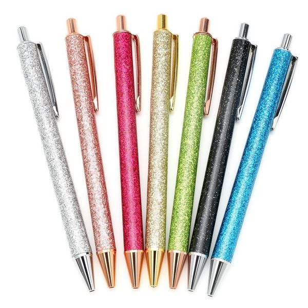 

ballpoint pens kawaii pen gold powder metal ball with refill magical fashion school office supplies students girl gift awards, Blue;orange