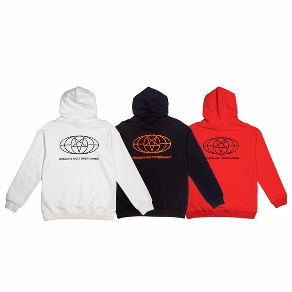 

vetements front and back letter printing hoodie winter vetements high street leisure hooded with letters on the front, Black