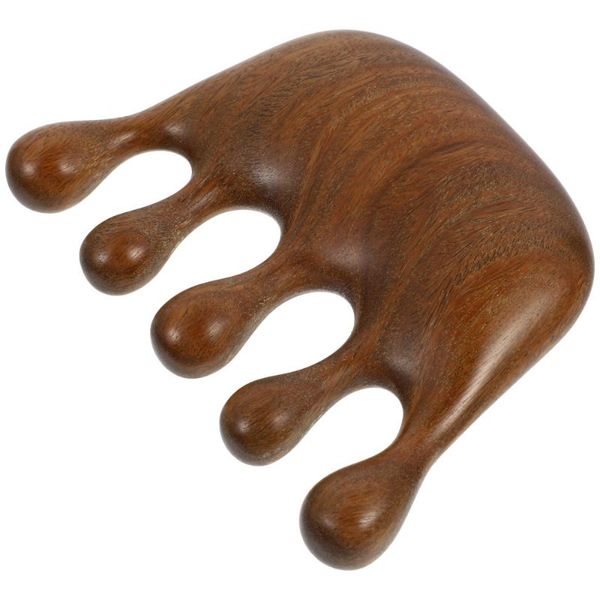 

anti-static hair comb sandalwood pick wooden massager brushes, Silver