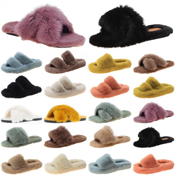 

fashion luxury women slides slippers womens comfortable loafer black yellow slide slipper flat flip flops size 35-40 color49