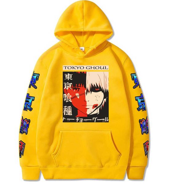 Токио Ghoul Anime Manga Hoodie Kaneki Ken Напечатанные Мужчины / Женщины Толстовая толстовка с длинным рукавом Y0803 Y0804