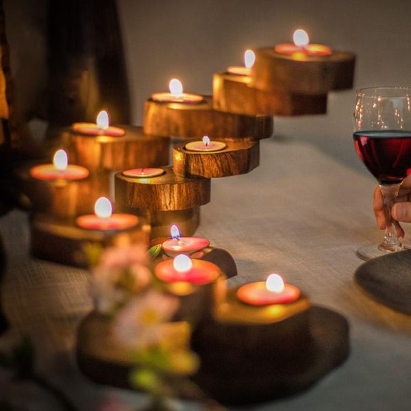 

candle holders wedding table decoration wood vintage kitchen holder tealight leuchtturm nordic accessories 50ko260