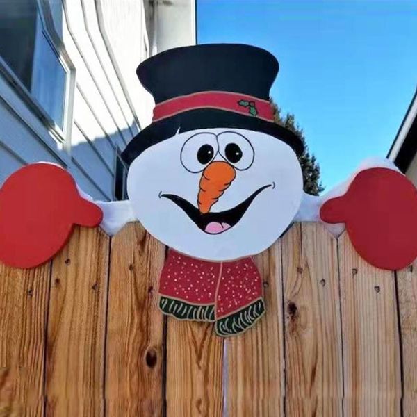 

fencing, trellis & gates christmas garden ornaments fence decorations charming home decor xmas peeks at santa's elk suitable for parkin