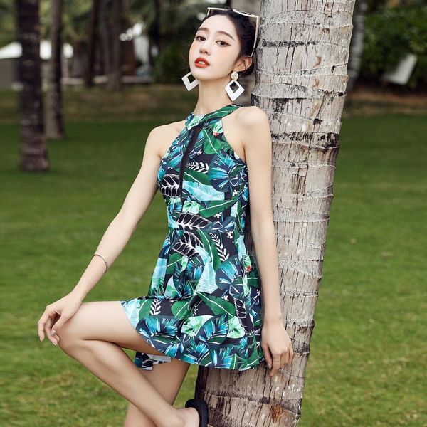 

one-piece suits plus size 2021 one piece swimsuit printed swimwear women dress bathing suit beach backless monokini female