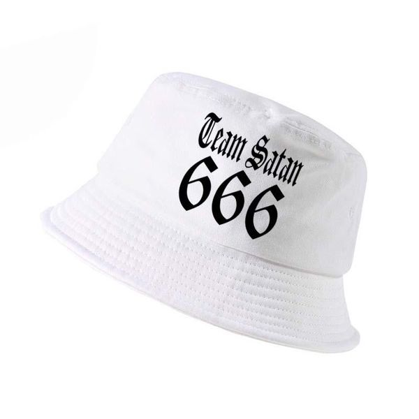 

cloches team satan 666 cap men women fashion 100%cotton bucket hat summer hip hop fisherman hats outdoor fishing caps bone feminino