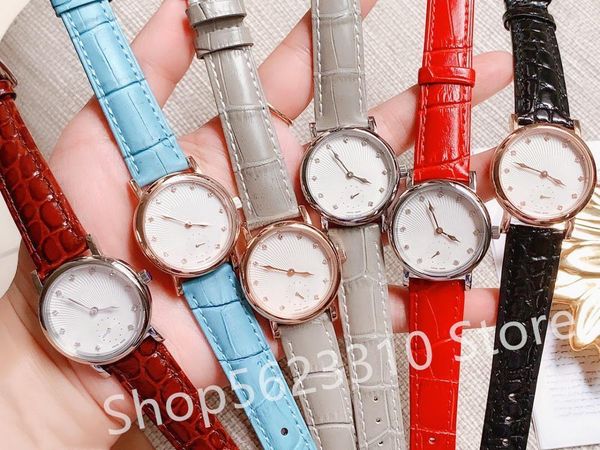 

wristwatches fashion multi-function satch rose gold quartz crystal wristwatch chronograph clock luxury women genuine leather casual watc, Slivery;brown