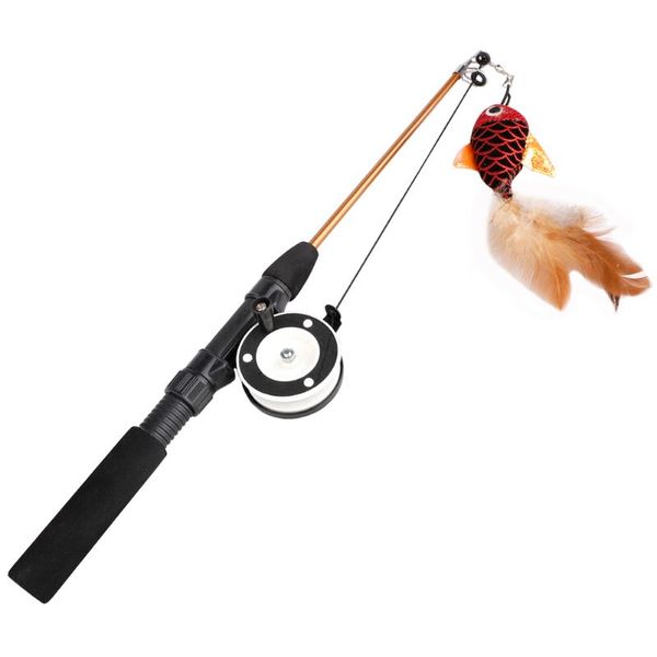 

cat toys funny toy 42cm 1pc pet simulation fishing rod entertainment