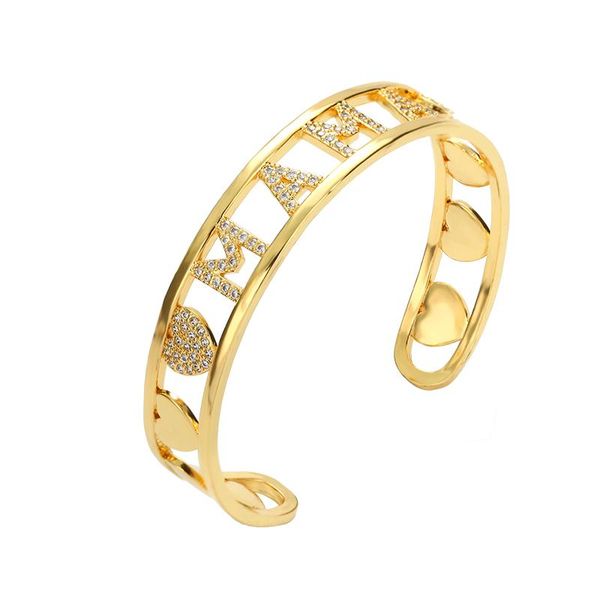 

bangle women gold letter bracelets bangles jewelry cz colorful zircon bracelet fasion crystal gift femme, Black