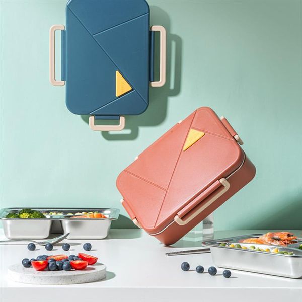 

dinnerware sets 1pc stainless steel lunchbox sealed buckle water injection box storage container